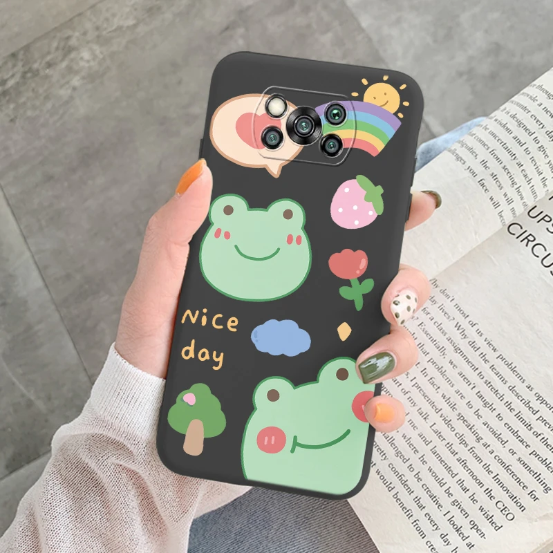 For Xiaomi Poco X3 X 3 Pro Back Cover Protective Case Soft Silicone Cute Cartoon Cat Frog Case For Poco X3 Pocox3 Pro NFC Coque