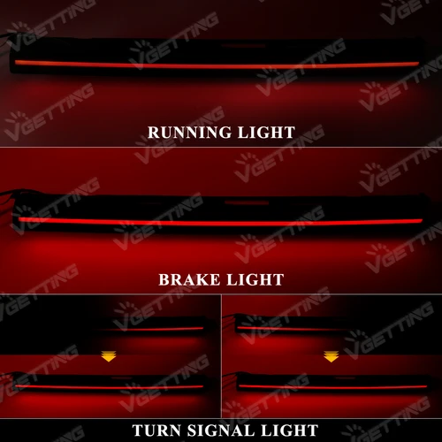 Imagen 2 del producto Para Toyota Yaris Ativ Vios 2023 2024 luz trasera de coche lámpara LED para maletero a través de circulación diurna advertencia freno luz trasera de señal de giro