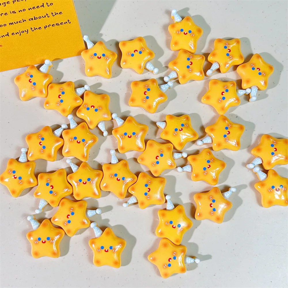 

Polished Hat with Star Design, Adorable Cartoon Cream Resin Phone Case Accessories Hair Clips DIY Craft Materials
