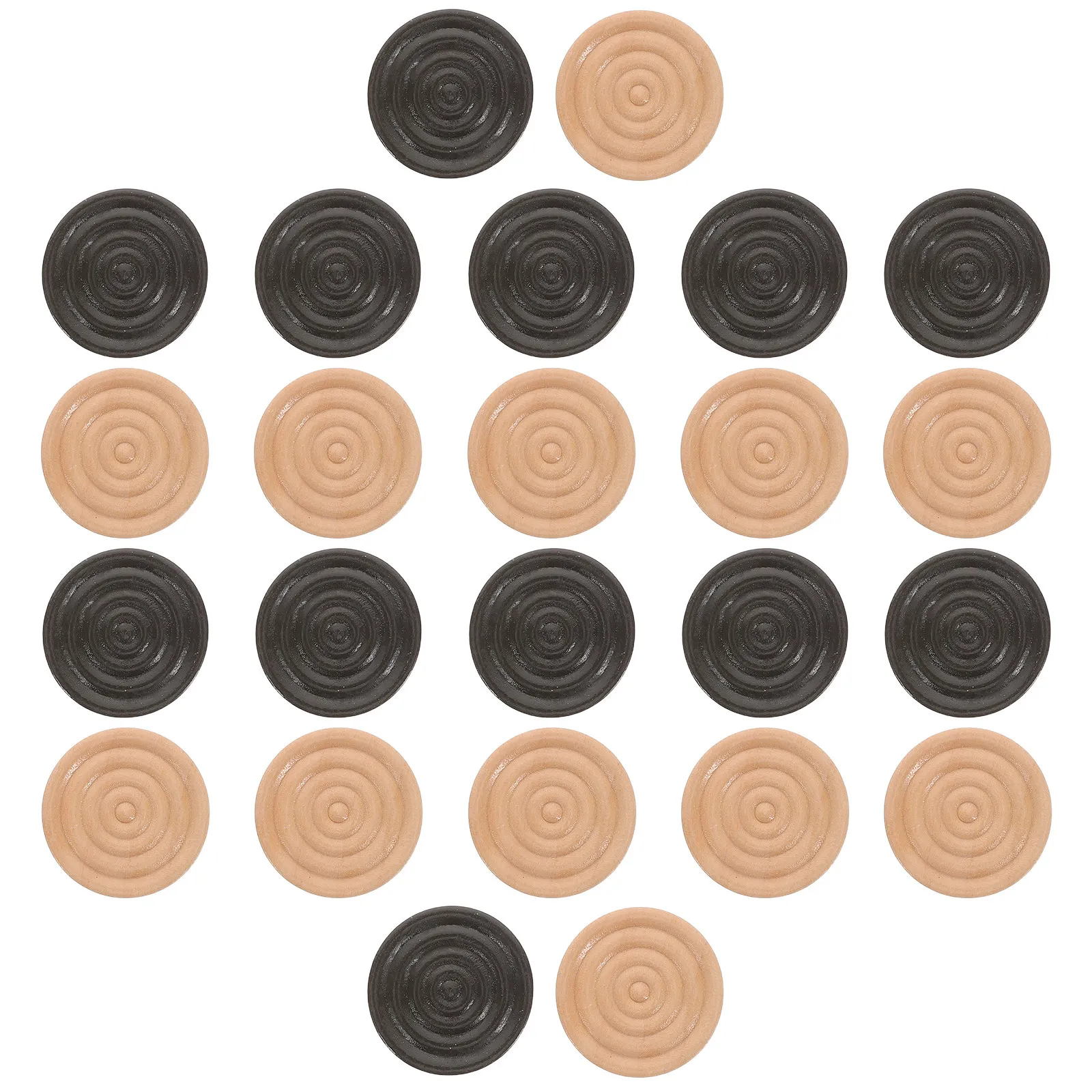 

24Pcs Wooden Chess Pieces Round Threaded Sturdy Smooth Finish for Checkers Backgammon Board Game Accessories Chess Pieces Unique