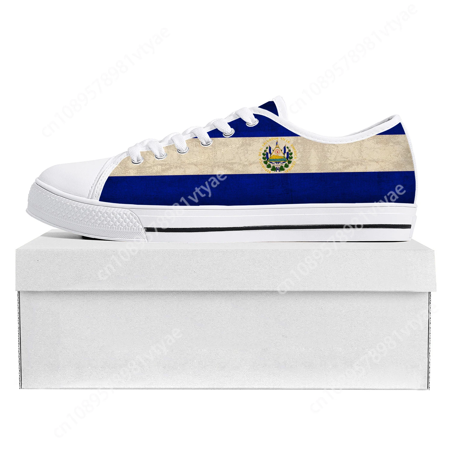 El Salvador Flag Low Top High Quality Sneakers Mens Womens Teenager Canvas Sneaker Prode Casual Couple Shoes Custom Shoe