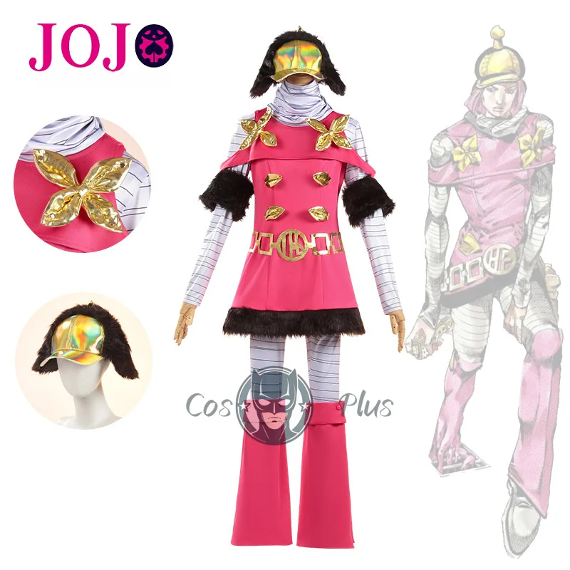 

Костюмы для косплея Hot Pants Ainme JOJO, розово-красное платье, униформа для ролевых игр, карнавальный наряд на Хэллоуин для женщин и девочек