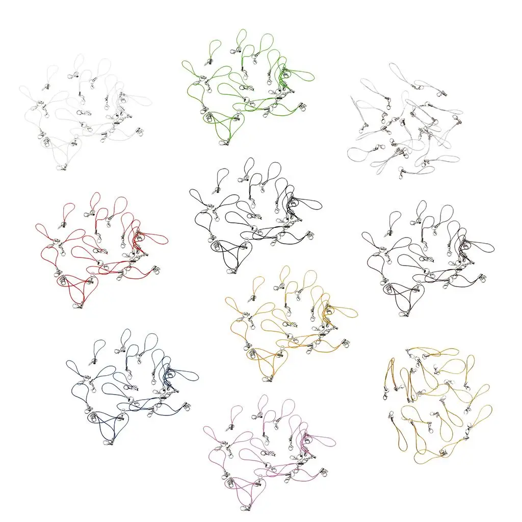 20 peças cordão de telefone chaveiro amuletos pendurados corda de poliéster