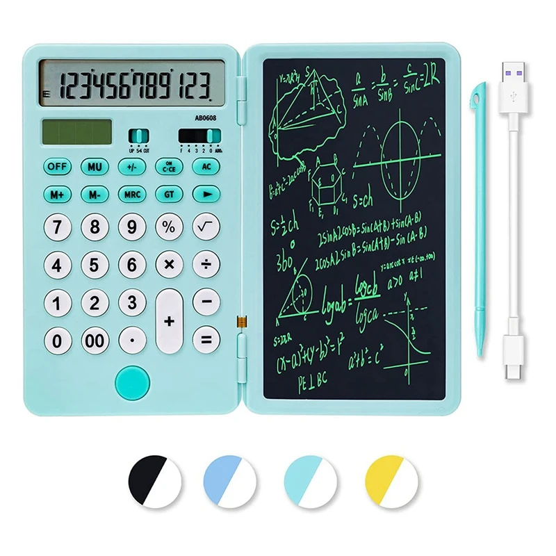 12 Digit Display Office Desk Calcultors With Erasable Writing Table, Suitable For Office, School And Business Use