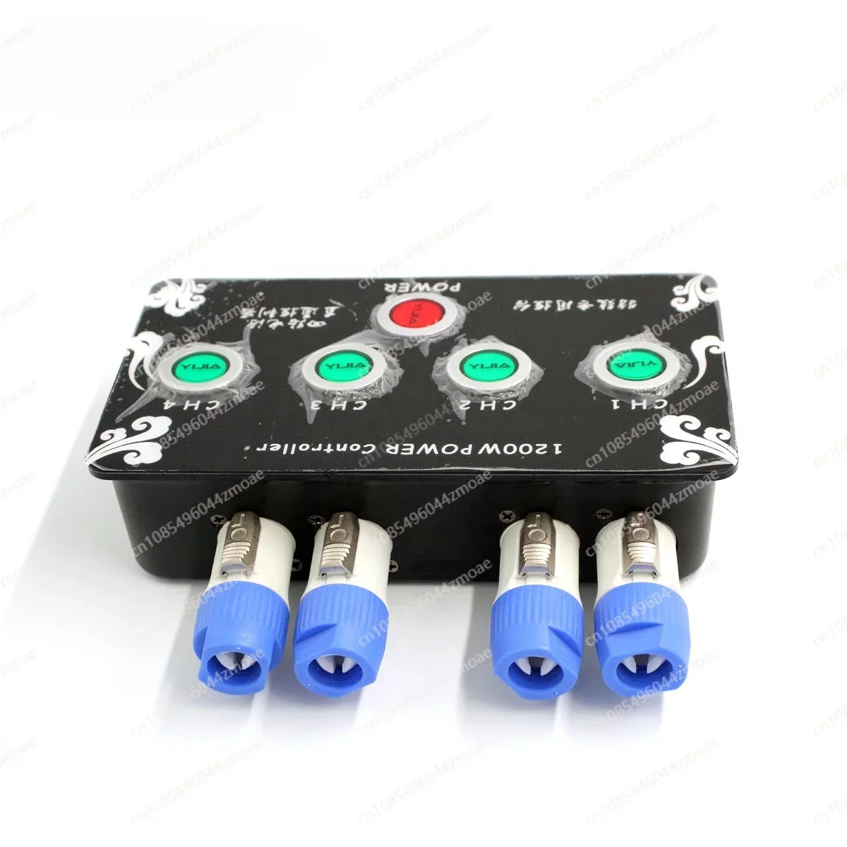

Mini size 1200W 4-way power connection controller hit button switch effect equipment for stage machines electronic controller