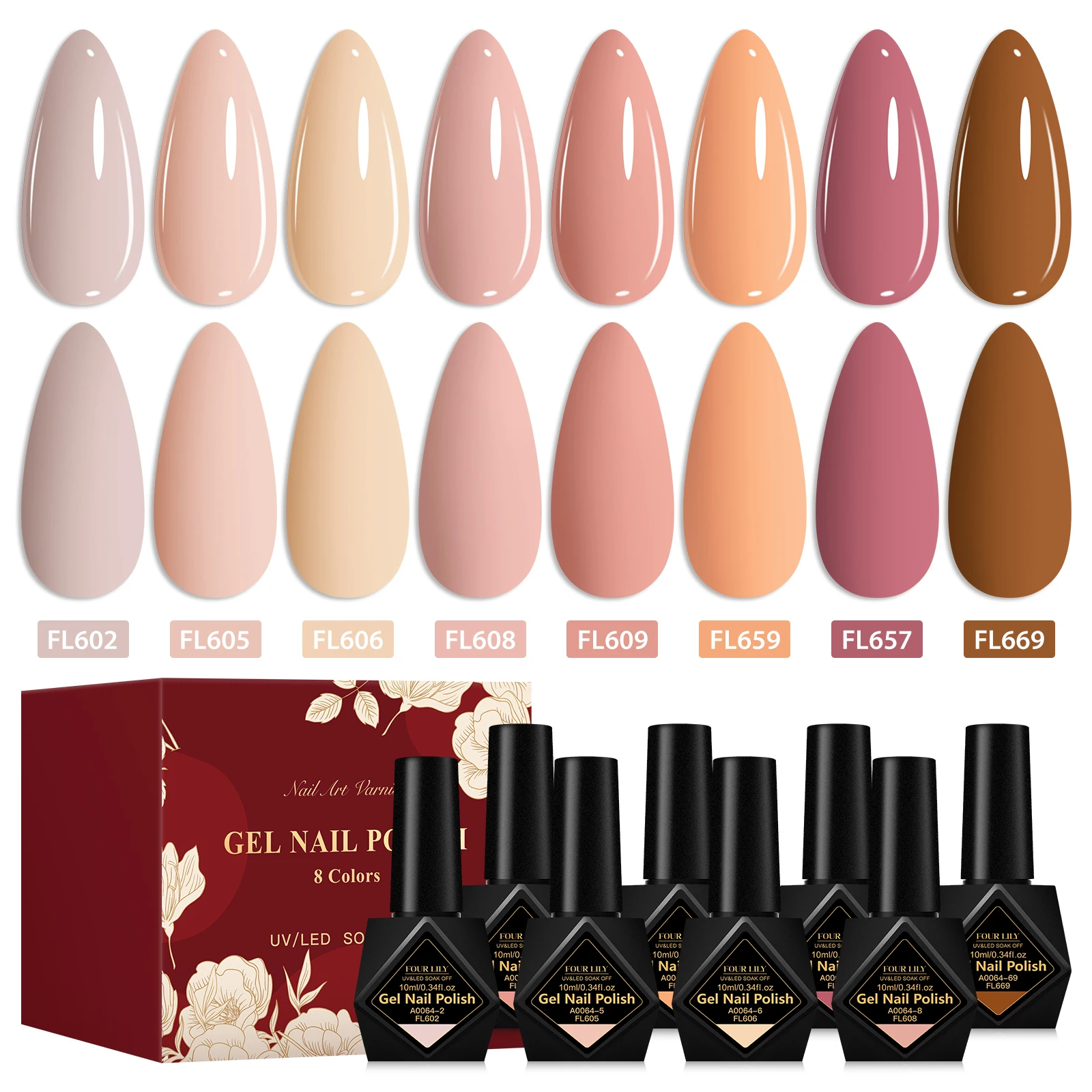 

8Pcs/Set 10ml PO Free Earth Brown Autumn Color Collection Nail Gel Polish Soak Off UV LED Gel Varnish Gorgeous Gel Nail Manicure