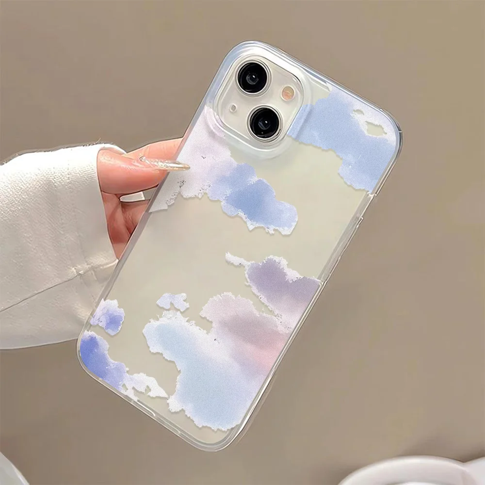 Ultra Thin Soft Matte Phone Case for iPhone 15 Pro Case iPhone 16 14 13 12 11 Pro Max 16 Plus 13 12 Mini Cute Clouds Clear Cover image 2