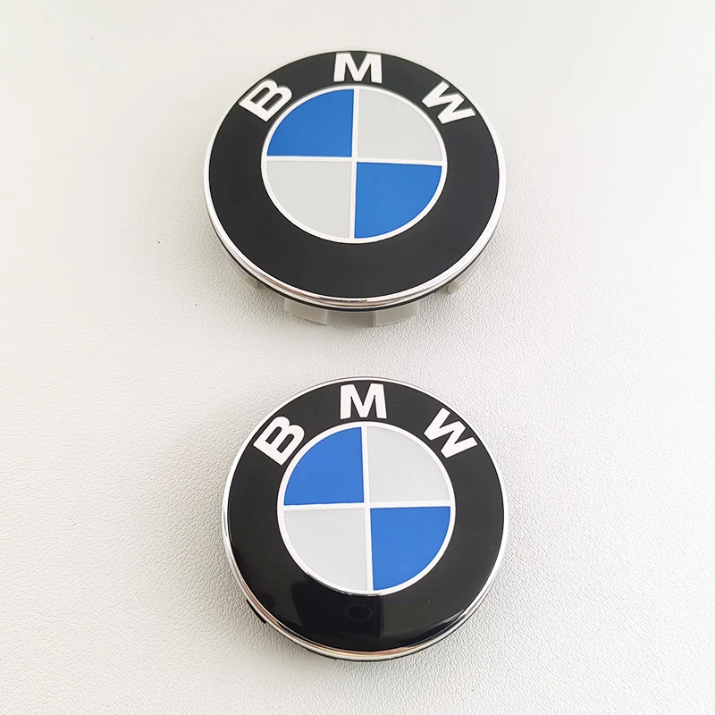 4pcs Blue White 56MM 68MM Car Wheel Center Hup Caps Wheel Cover For BMW E36 E39 E46 E60 E90 E90 F10 F30 G20 G21 G30 G11 F15 X5