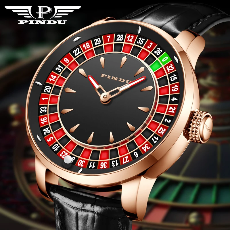 

PINDU Design NEW Rotating dial Mechanical Watch Men stainless steel NH35 movement sapphire waterproof Top luxury Automatic watch