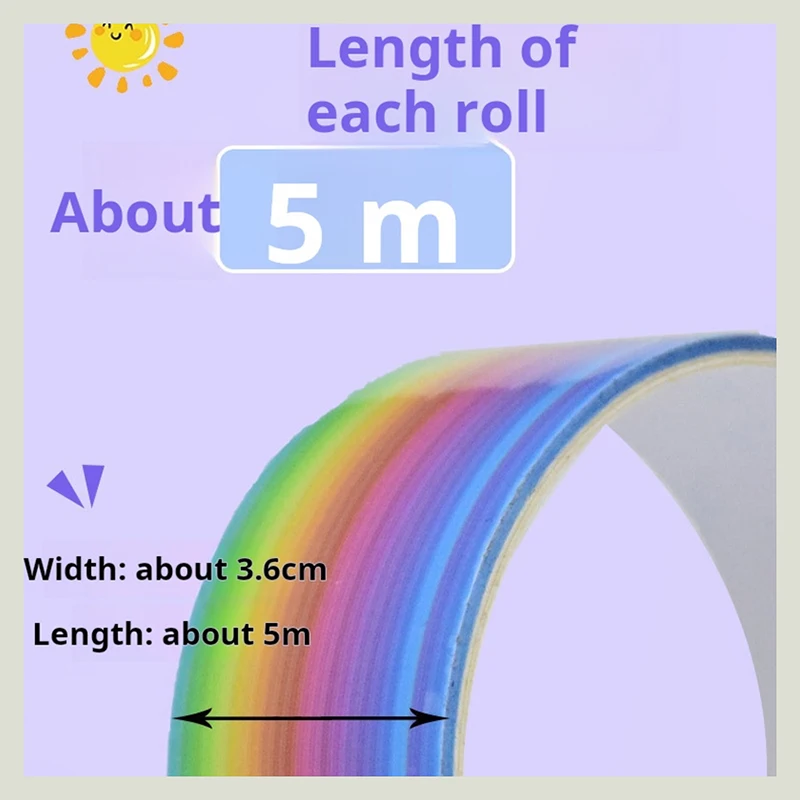 Colorful Rainbow Sticky Ball Tape - 1PC Handmade DIY Rolling Glue Stress Reliever Toy for Kids & Adults