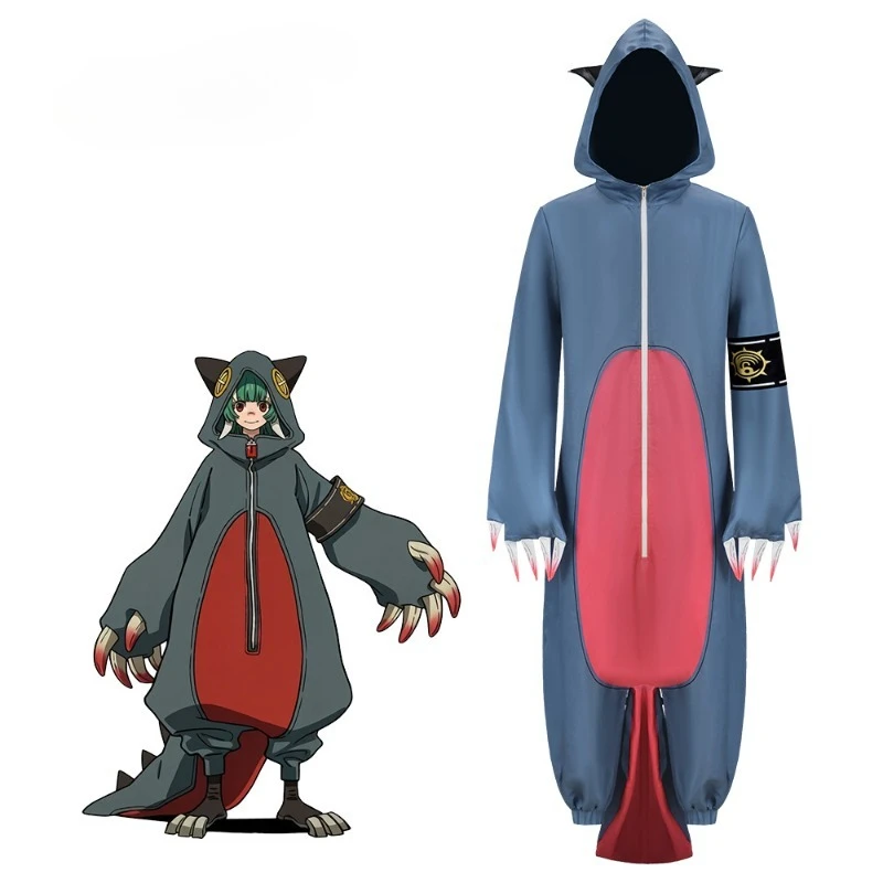 Disfraz de Cosplay GACHIAKUTA Guita, Mono Azul, Pijama Divertido, Ropa de Anime para Uso Diario, Halloween, Top Bordado, Chaleco, Peluca Corta