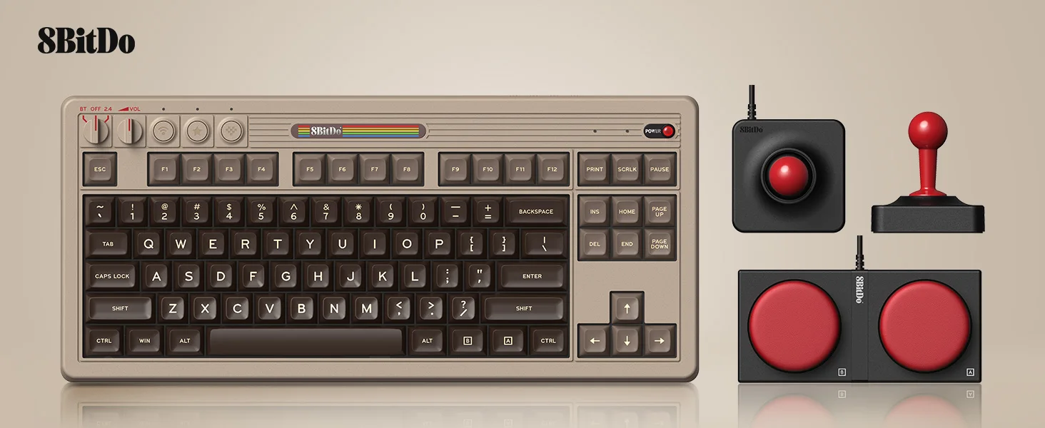 8BitDo Retro mechanische Tastatur, BT/2,4G/USB-C Hot-Swap-fähige Gaming-Tastatur mit 87 Tasten, zwei superprogrammierbare Tasten – Detail 1