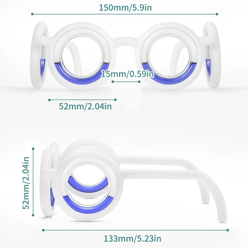 Portable Lensless Driving Sickness Goggles, Óculos líquidos anti-movimento doença para crianças e adultos, 1pc