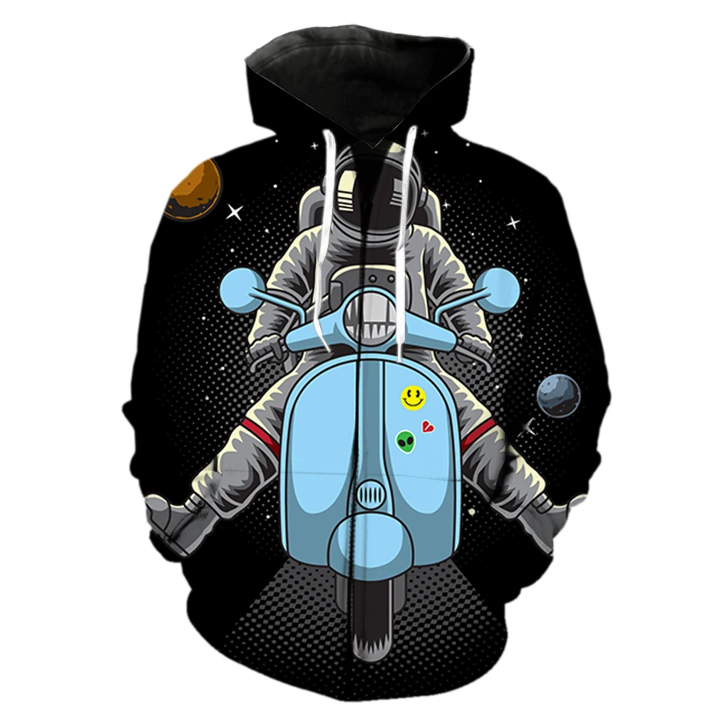 

Cartoon Astronaut Men's Zipper Hoodie Oversized Tops Funny With Hood Jackets Hip Hop Cool Teens 2022 Hot Sale Sweatshirts Unisex