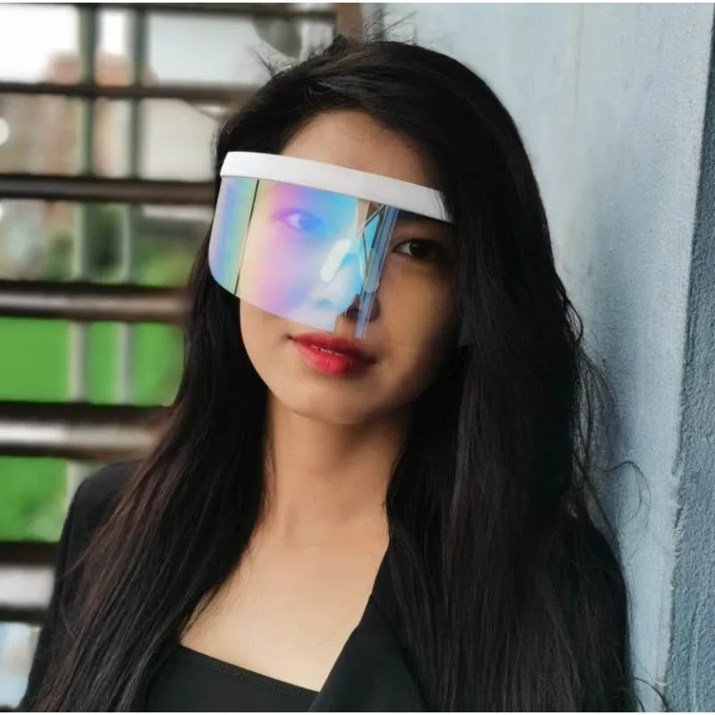 Sonnenschutz Anti-Spionage-Sonnenbrille Übergroße Maskenform Schutzbrille für Männer und Frauen Winddicht mit Einem Großen Glas Gesichtsschutz