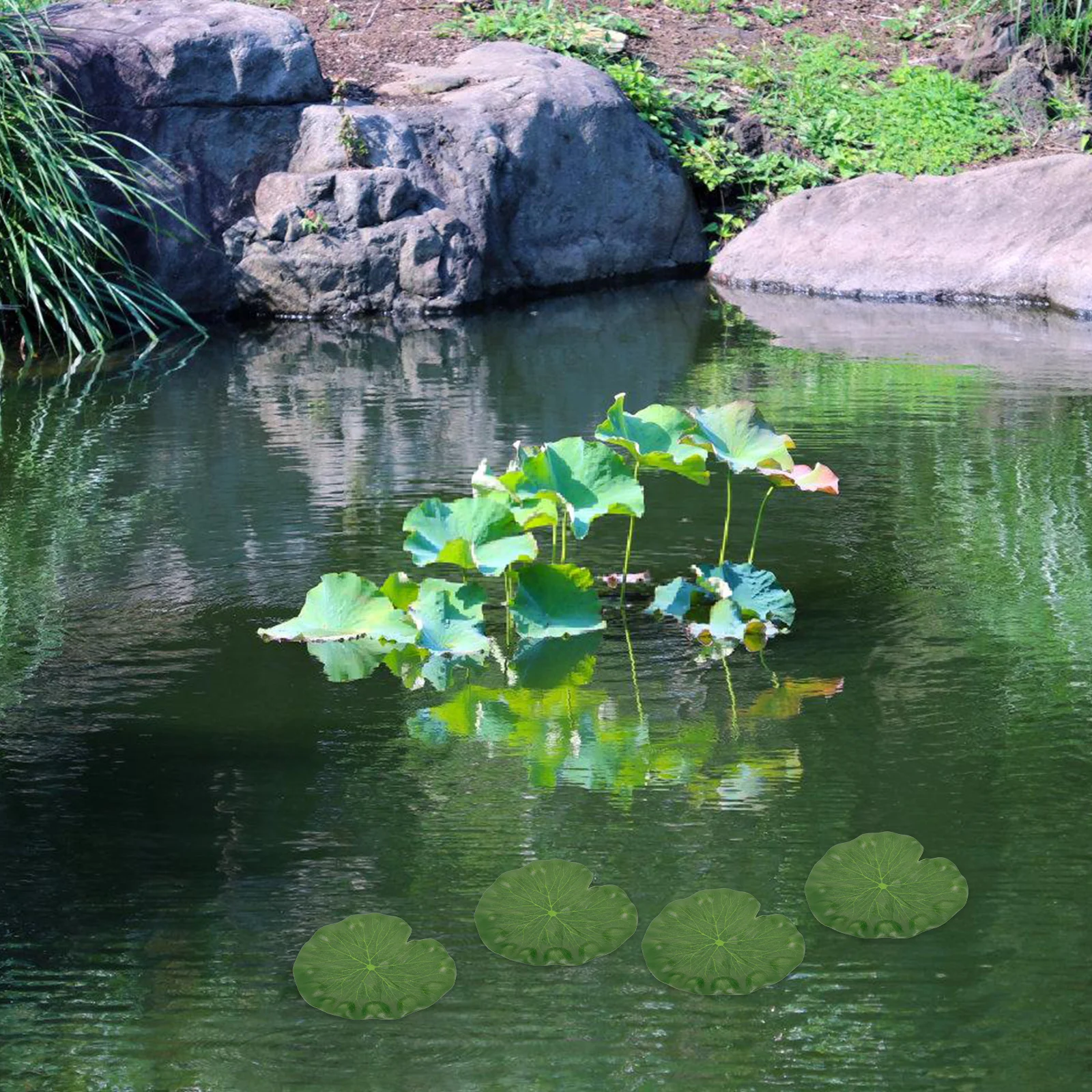 

10Pcs 18Cm Realistic Eva Lotus Leaf Green Floating Pool Decoration for Fish Pond Aquarium Tank Water Decor Accessories