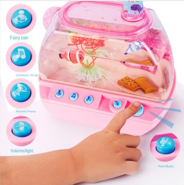 Korea Style Simulation Aquarium Pet Electronic Toys Lovely Mini Fish Tank Toy For Children ABS Material Home Decoration ZL688