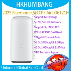 Unlocked Fiberhome 5G CPE Air LG6121H IMEI Change WiFi 6 Router AX3600 5G NR SA NSA 4G LTE CAT19 Home Modem With Sim Card 2025