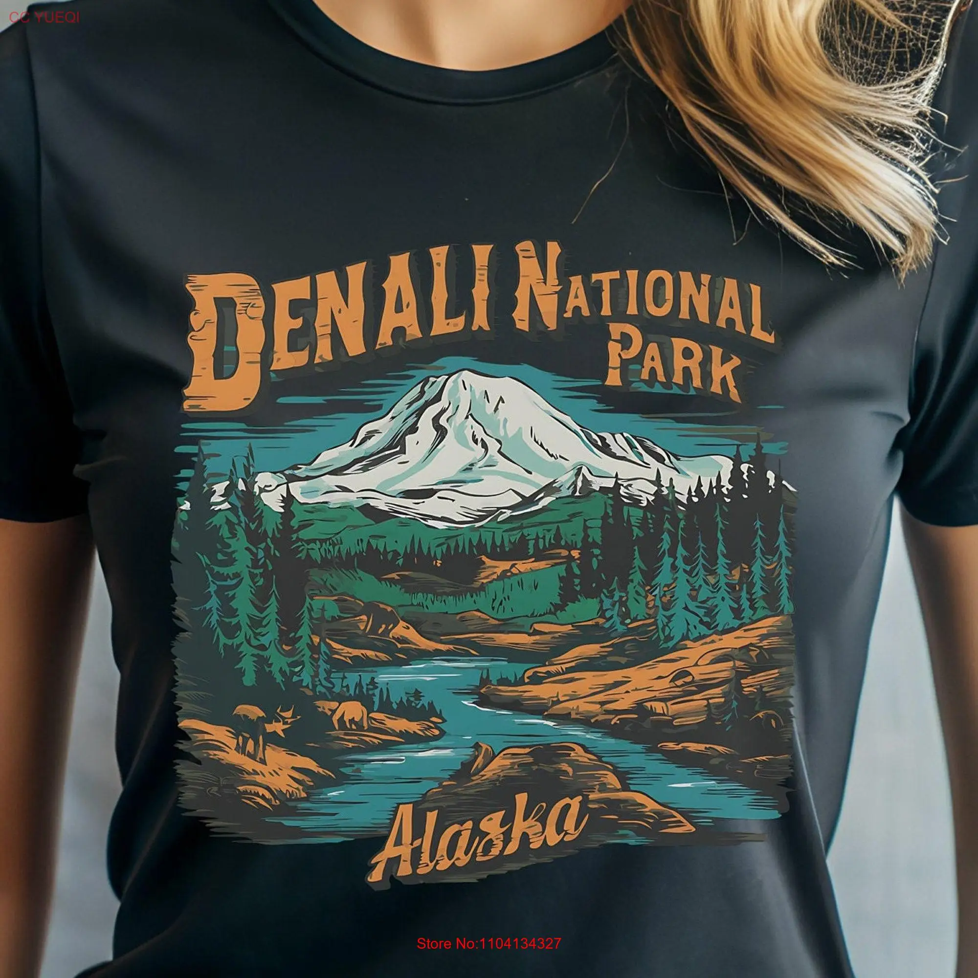 Denali Park T Shirt National Alaska Nature Lover's Dream Hiking Camping Souvenir Travel Dad  long or short sleeves