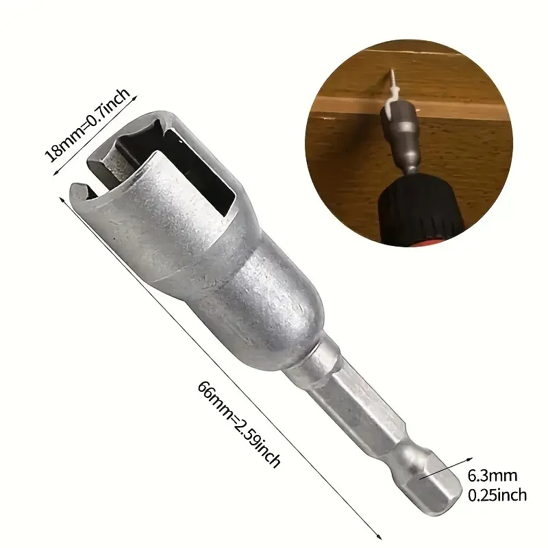 1pc High-Carbon Steel Socket Nut Wrench - Slot Sleeve Butterfly Bolt Sockets For Electric Screwdriver Hand Tools