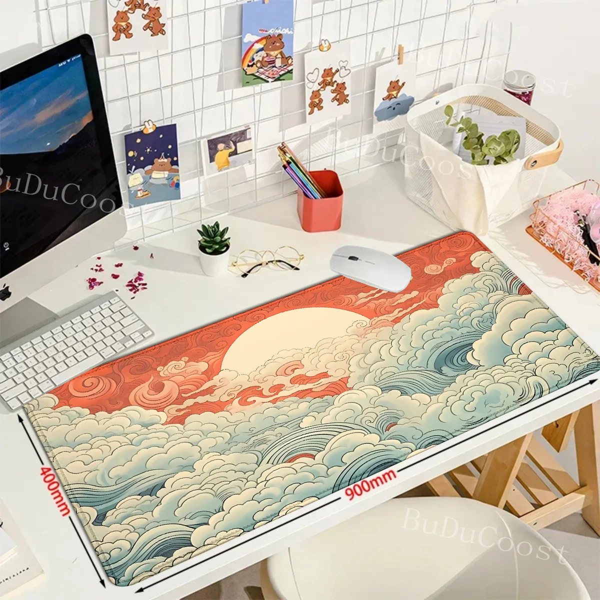 Large Size mousepad Propitious Clouds Desk Mat Kawaii Cartoon mouse pad Rubber Table Mat Lucky Cloud Gaming LockEdge KeyboardMat