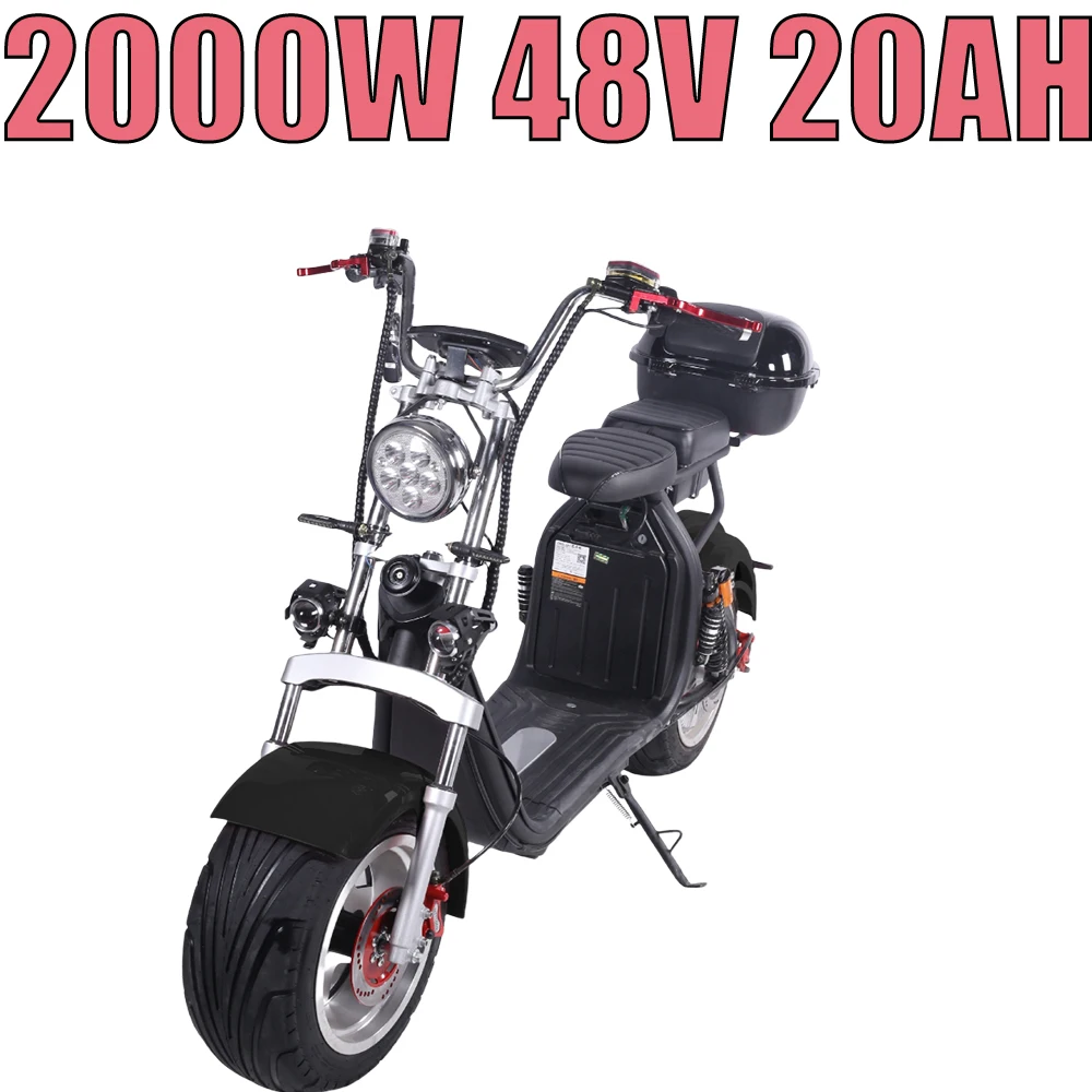 New Electric Scooter Retro Leisure Two-wheeled Bicycle Small Mobility Scooter Adult Electric Bike City Commuting 2000W48V20AH