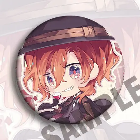 Nakajima Atsushi Edogawa Rampo Dazai Osamu Character Metal Accessories Cartoon Peripheral Badge Pin Brooch Anime Kawaii Pattern