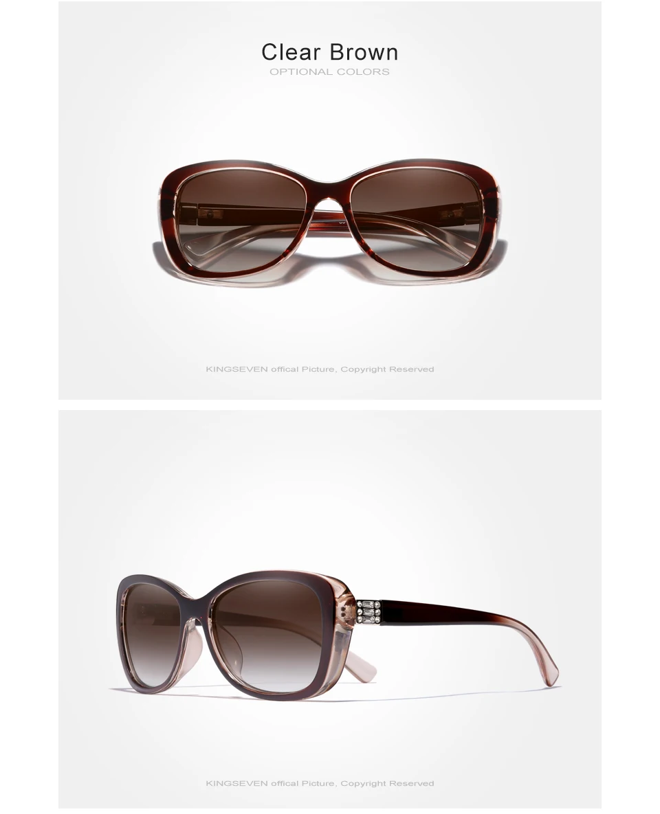 KINGSEVEN Young Style Damen-Sonnenbrille mit Farbverlauf und polarisierten Gläsern, luxuriöses Design, elegante Damen-Sonnenbrille für Damen – Detail 12