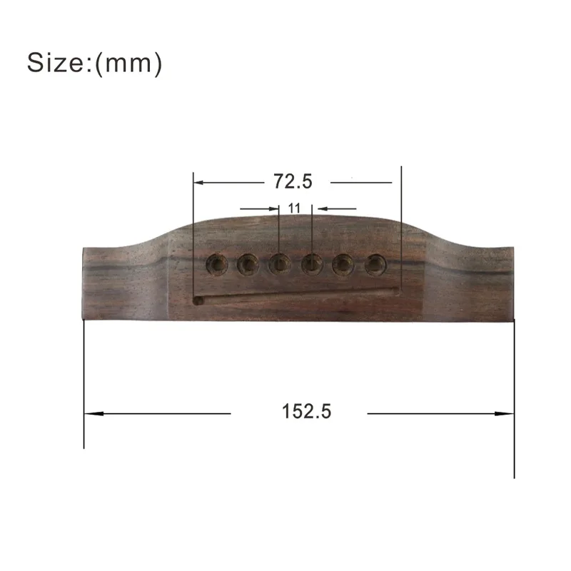 Palisander-Akustikgitarrenbrücke als Ersatzteil für Folk-/Holzgitarren – DIY-Reparaturteil