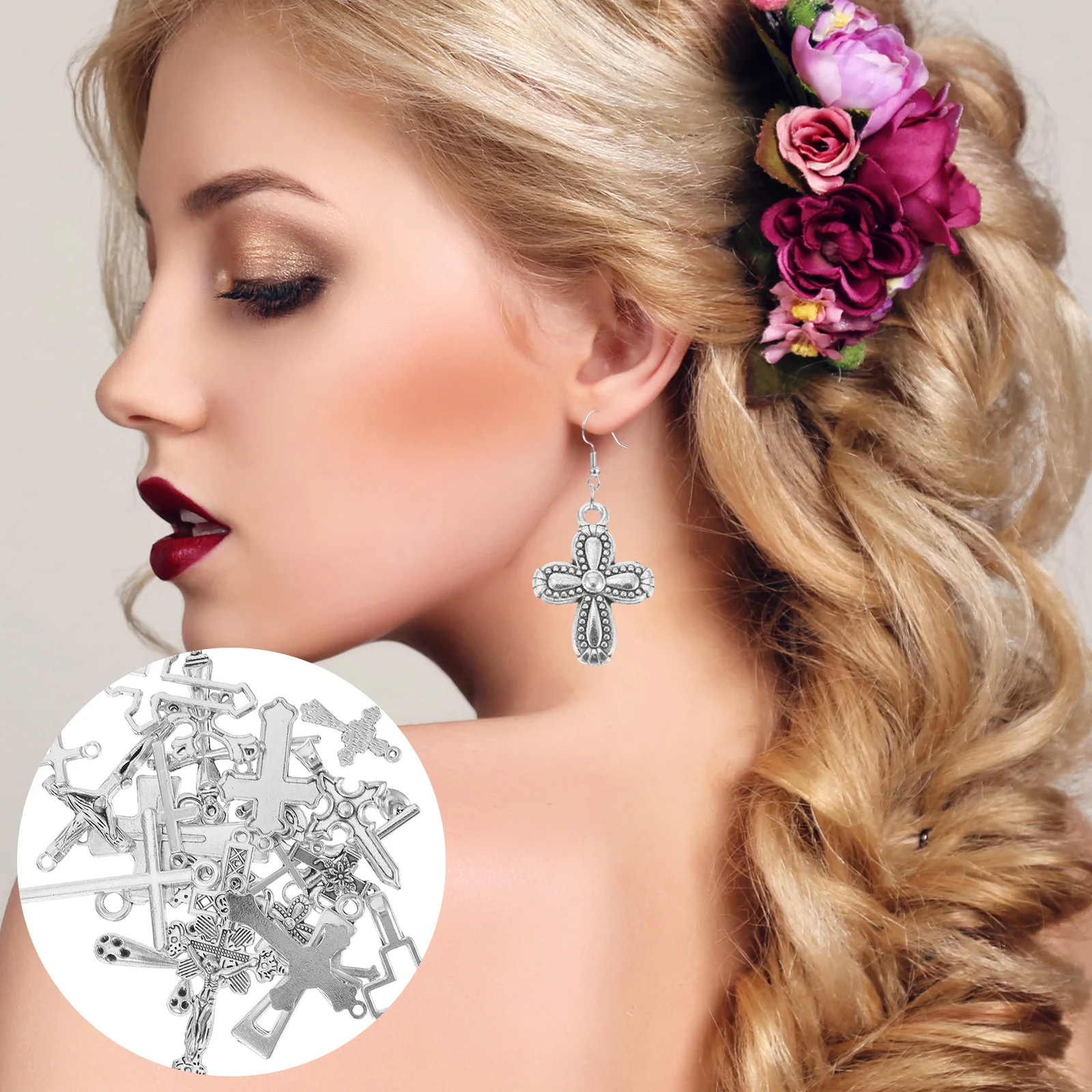 

25 шт., кулон с крестом, ювелирное изделие, ожерелье, подвески из сплава, очаровательные модные аксессуары для самостоятельного изготовления