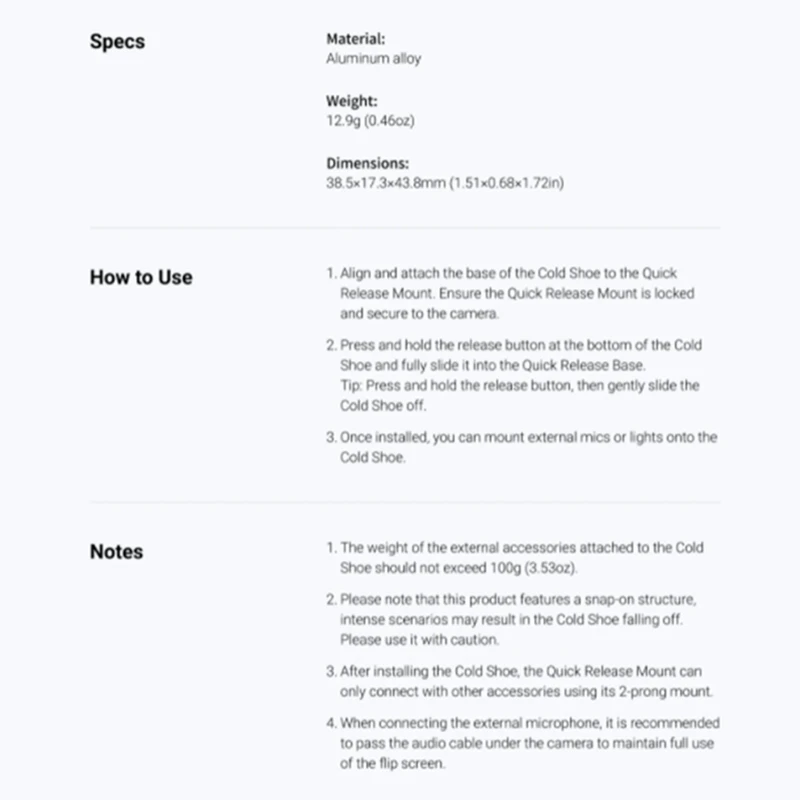 Аксессуары для холодного башмака, Черные Аксессуары для холодного башмака для Insta360 Ace, аксессуары для Insta360 Ace/Ace Pro