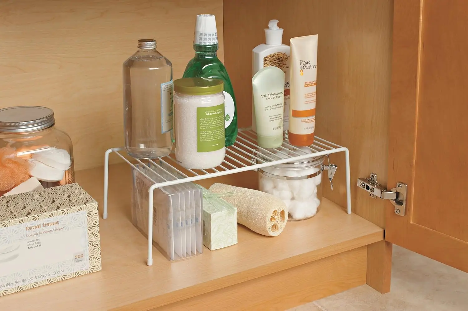 Iron Floor-standing Single layer Storage Rack Condiment Dish Rack  White Wire Cabinet Helper Shelf Organizer Shelf for Kitchen