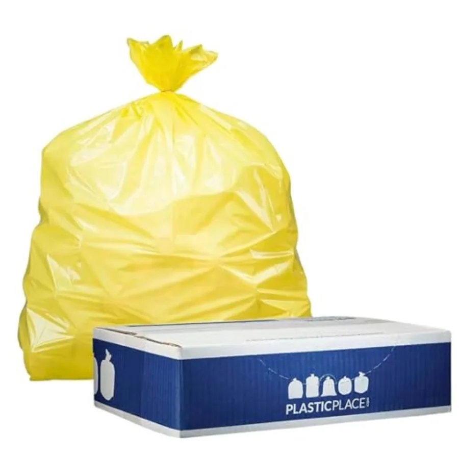 

32-33 Gallon Trash Bags │ 1.5 Mil │ Yellow Garbage Can Liners │ 33'" x 39" 100 Count W33Y15
