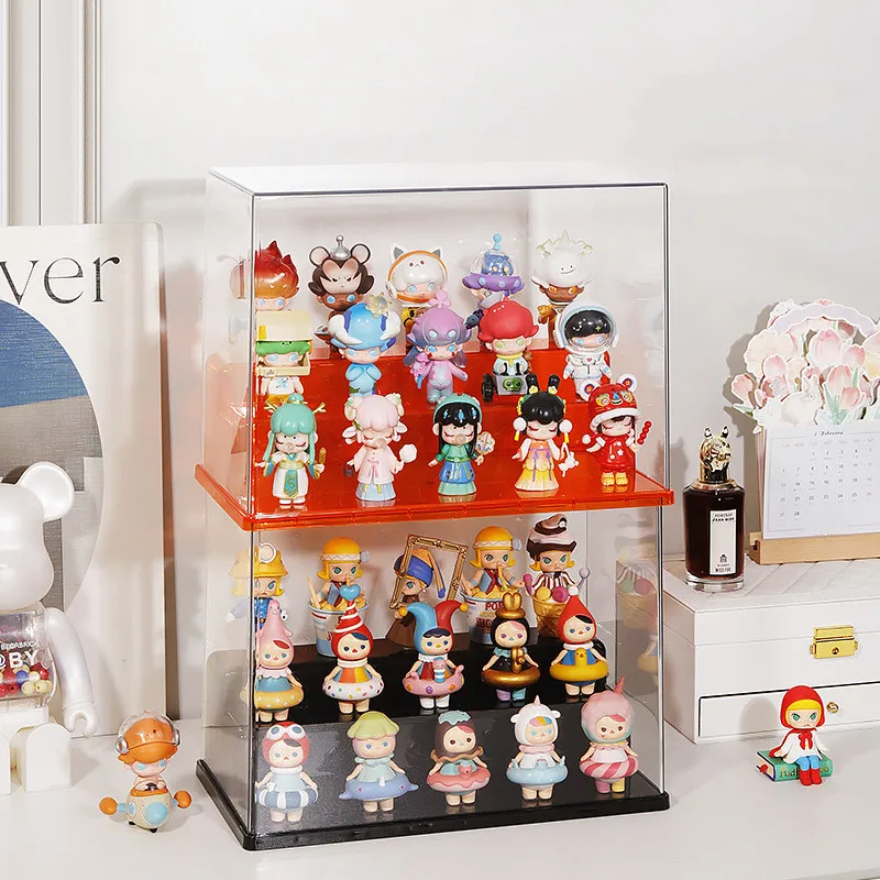 Blind Box Storage Display Rack Transparent Acrylic Hand-made Dolls Ladder Storage Box Dust-proof Action Figures Display Cabinet