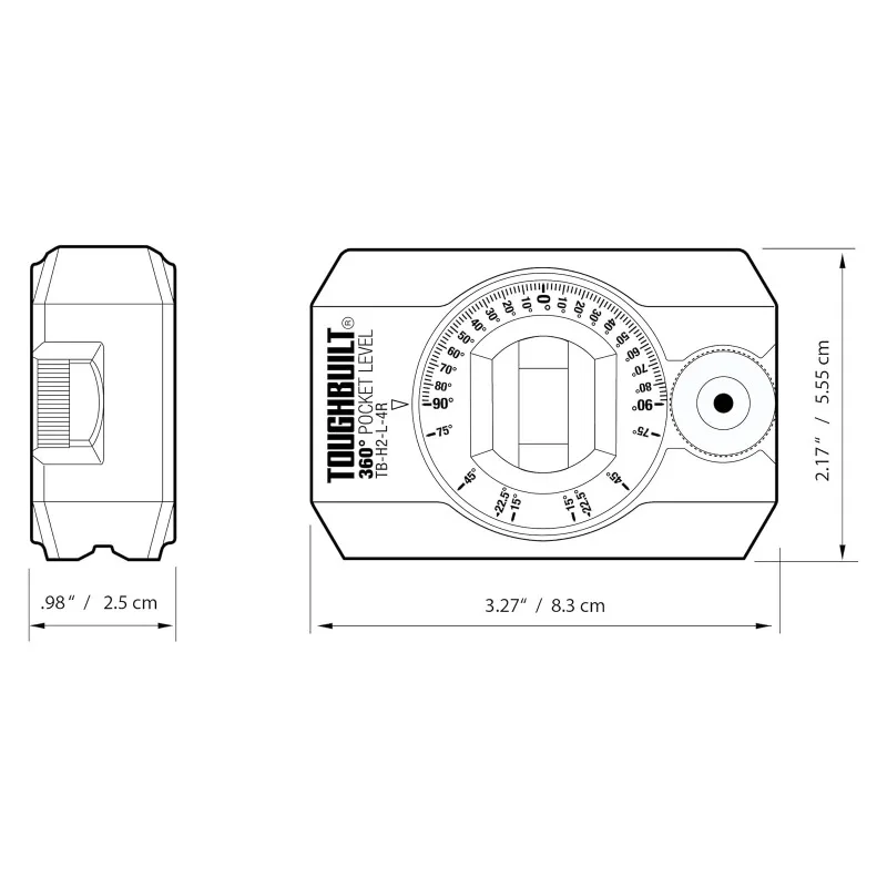 ToughBuilt TB-H2-L-4R 360 Degree Pocket Level Tool Accessories