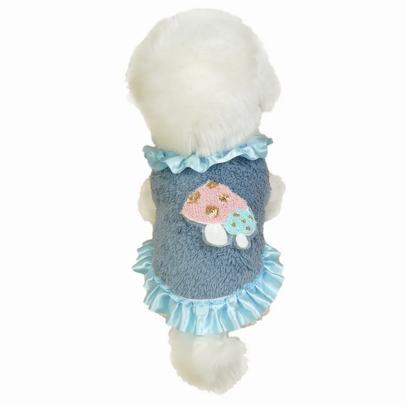 New Flannel Milk Dog Clothing Tea Cup Dog Birth Small Milk Dog Cat Pet Clothing Vest Cartoon