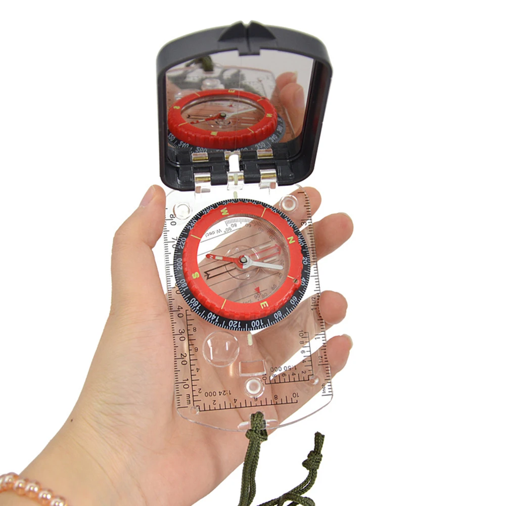 Luminous Compass With Mirror Multifunctional Waterproof Outdoor Hiking Climbing Luminous Compass With Light Map Directional