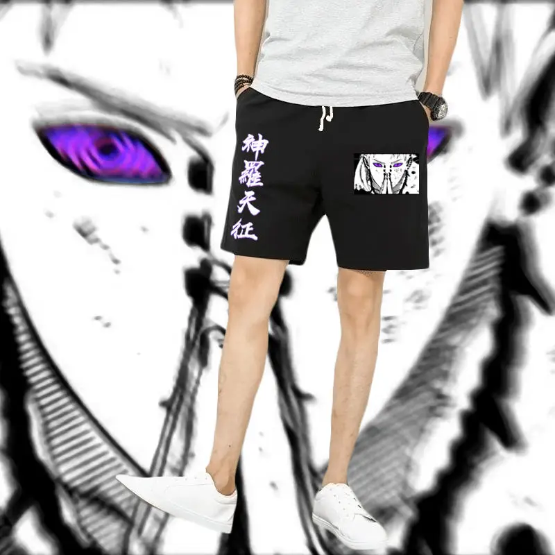 Street Japanese Boy Naruto Payne Land Explosion Star Shinra Tianzheng Tide Loose Printed Five-Point Beach Shorts