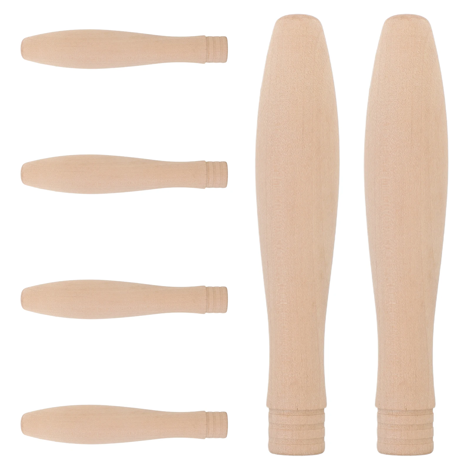 

6pcs Wooden Pan Handle Replacement Solid Wood Heatproof Detachable For Pots Woks Pans Ergonomic Nonskid Grip Kitchen Use