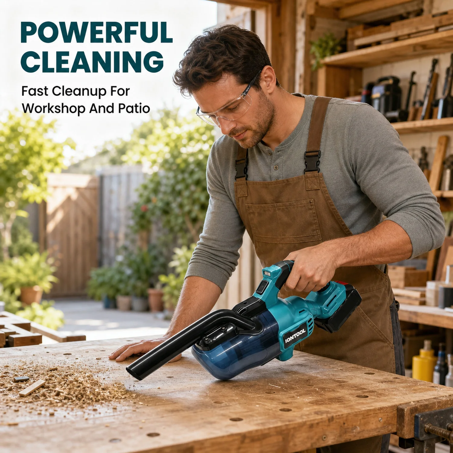 IONTOOL Brushless Cordless Vacuum Cleaner 400W Bare Unit Large Cup Steady Airflow Indoor Space Daily Debris Cleaning Power Tool