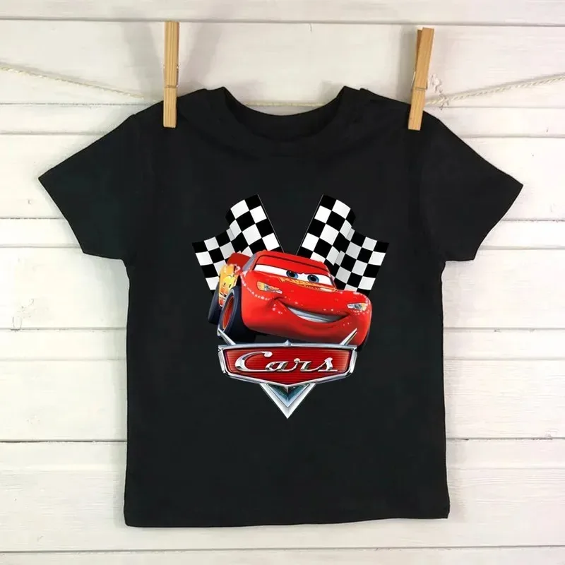 Disney Kids T Shirt Car Pixar Lightning McQueen Cartoon Graphic Baby Girls Clothes Cotton Boys T-Shirts Summer Children T-Shirt