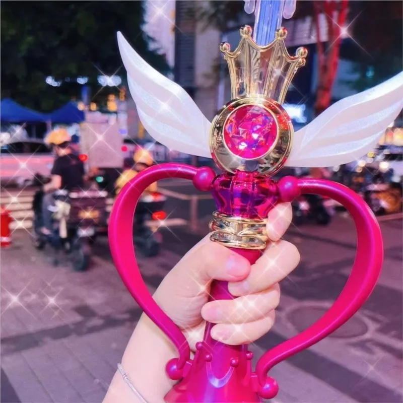 

2024 Japanese Cute Cartoon Pattern Umbrella With Light Creative Cute Transparent Long Handled Portable Princess Umbrella LF581