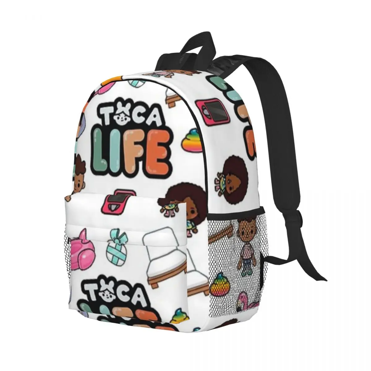 Toca Boca Printed Lightweight Casual Schoolbag For School, Outdoor, Shopping, Office 15inch