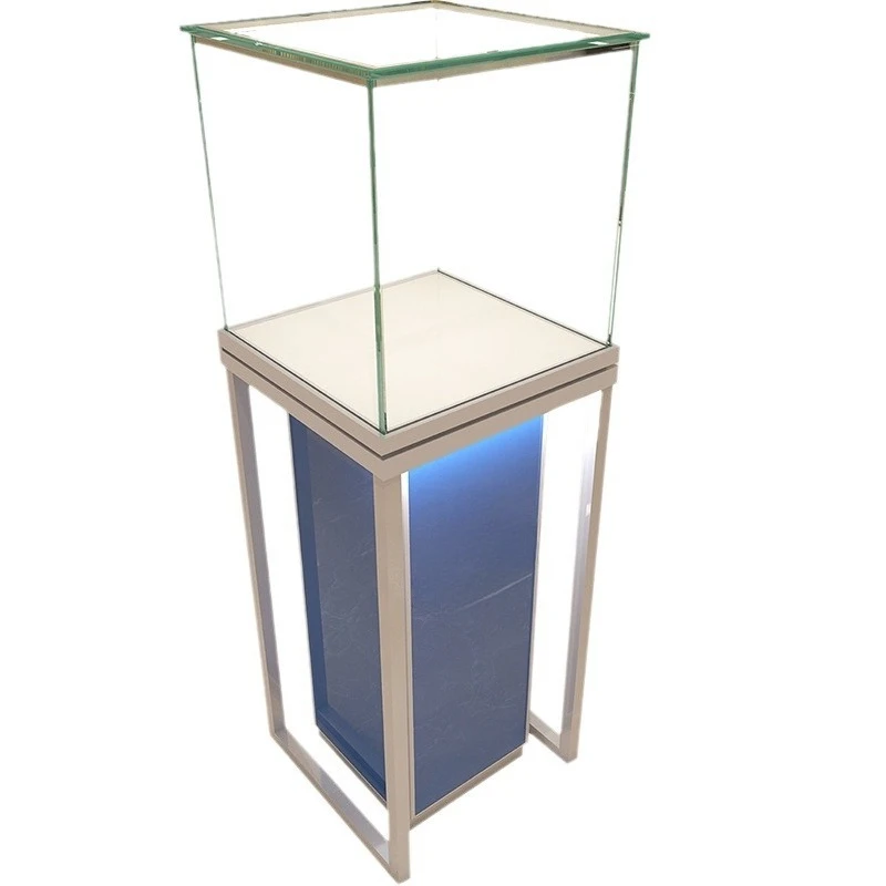 Gold Glass Boutique Counter Jewelry Display Rack Window Display Cabinet Shelf