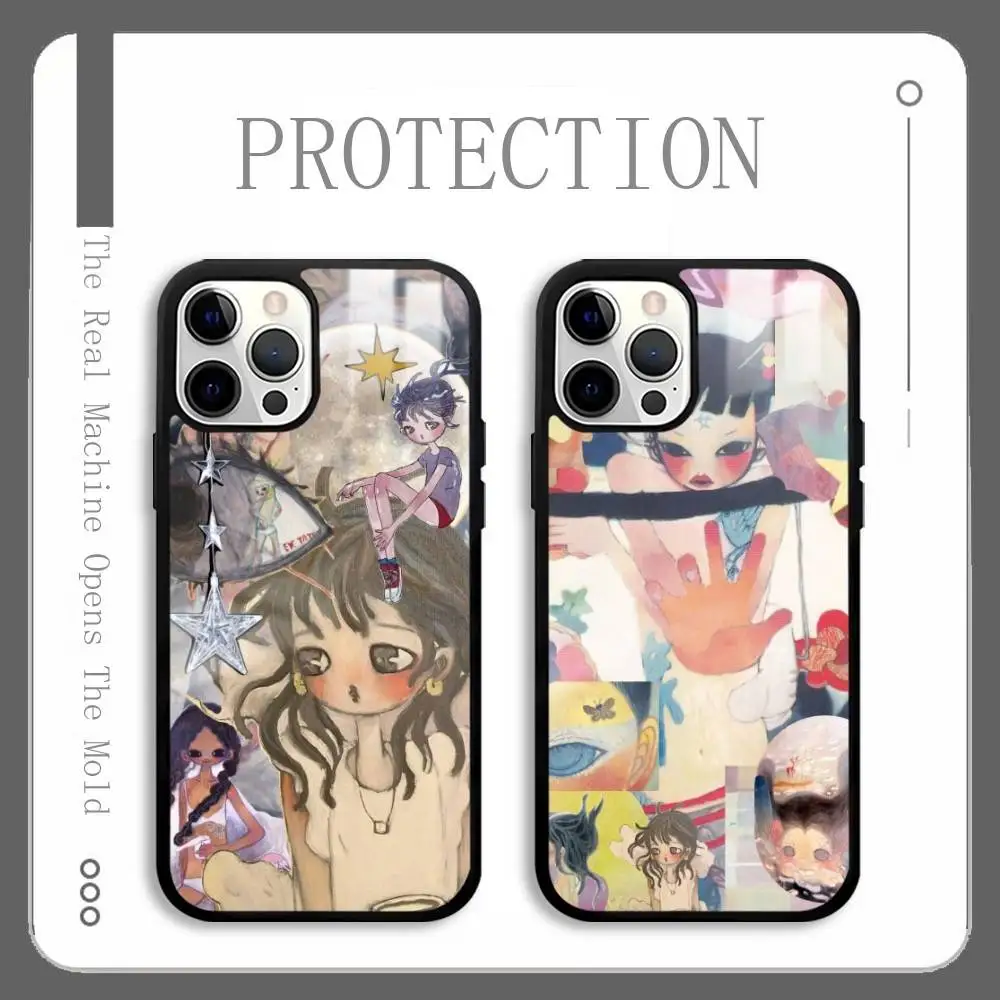 

A-Aya T-TakanoS Cartoon Phone Case For IPhone 16 15 14 13 12 11 Pro Max Plus Mini Plus Hard Mirror Surface Protect Funda
