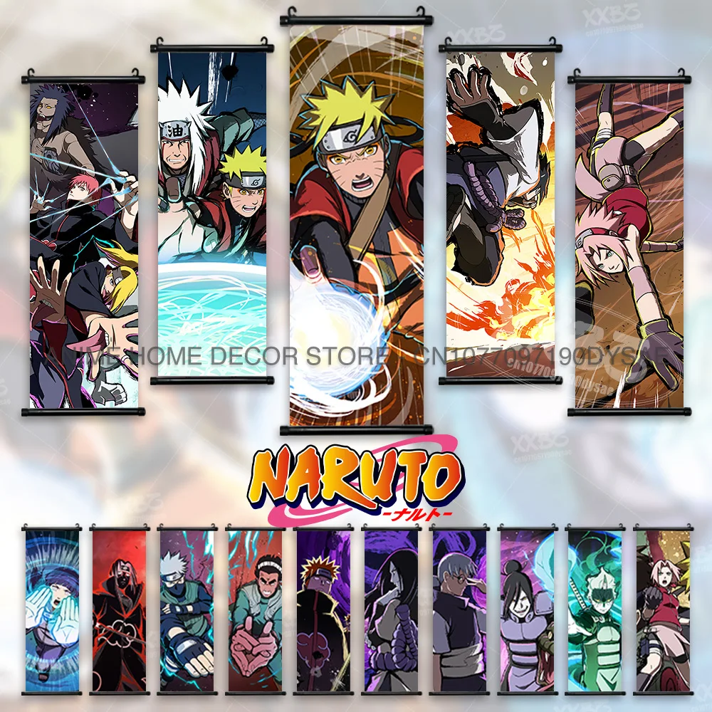 

Naruto Posters Hatake Kakashi Anime Hanging Painting Haruno Sakura Scrolls Picture Uchiha Itachi Wall Art Orochimaru Home Decor