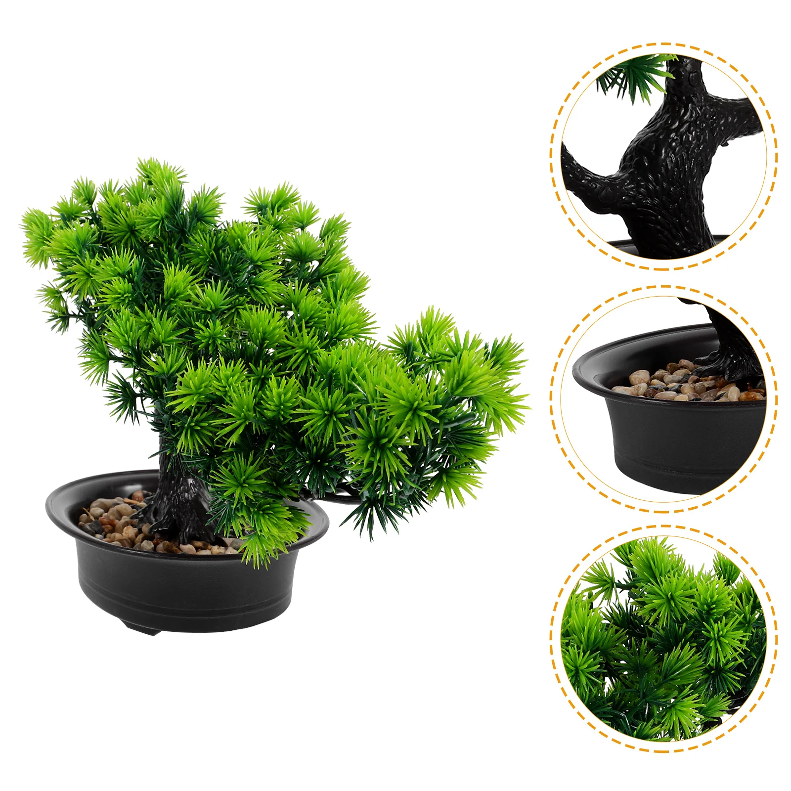 

Artificial Pine Potted Plant Realistic Fake Bonsai Tree Decorative Ornament For Home Office Desktop Wedding Gift Resin Plastic