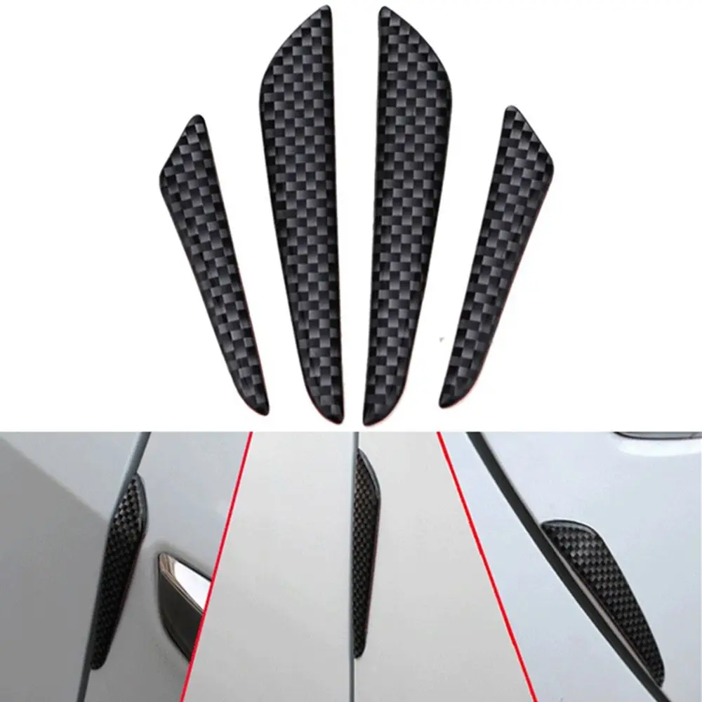 4Pcs New Anti-collision Crash Sticker Trim Molding Carbon Fiber Car Door Edge Guard Protection Strip