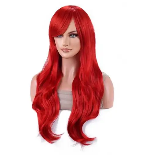 Wig Long Red Curly Body Wave Wig Halloween Cosplay Costume Wig for Women Fashion Wig for for Daily Party Cos