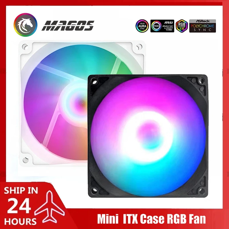 

Корпус MetalFish Mini ITX Вентилятор ARGB 8 см 9 см Подходит для водяного/воздушного охлаждения Вентилятор радиатора 8025 9225 Кулер Материнская плата 5 В SYNC + 4-контактный ШИМ